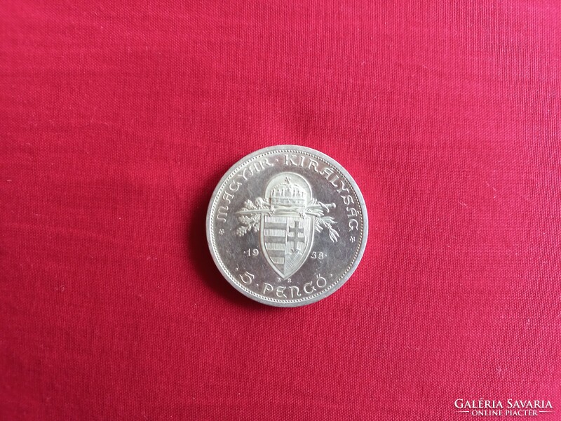 Szent István ezüst 5 pengő - 1938