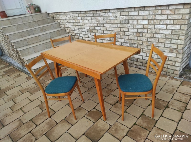 Czech Czechoslovakia retro dining table + 4 chairs dining table