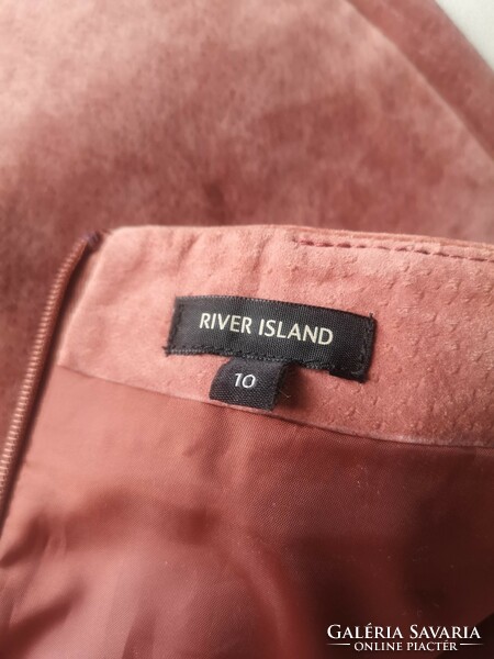 River island 36-38 mauve, terracotta suede leather mini skirt