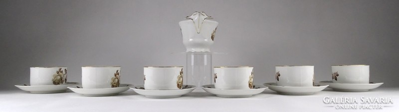 1M752 old Czech porcelain tea set 6 pieces