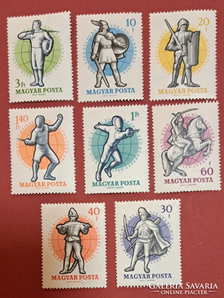 1959. vívó világbajnokság  bélyegek sor C/2/3