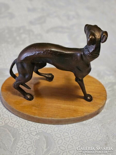 Bronze greyhound figurine