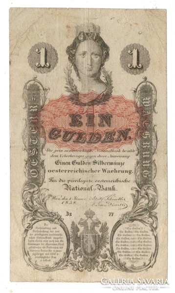1 forint / gulden 1858 2. eredeti tartás