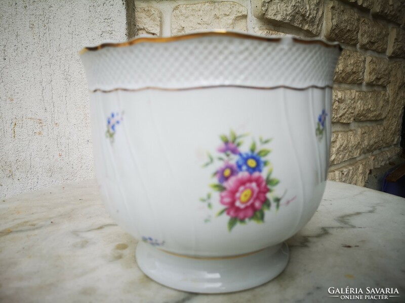Hollóházi kaspó porcelán virág dekoráció kínáló Asztalközép