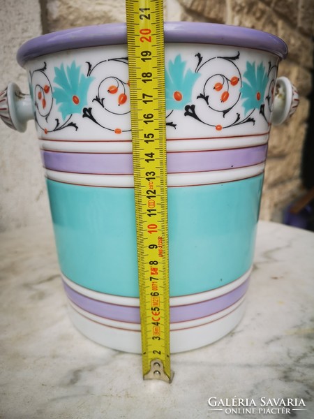 Antik vastag porcelán koma csésze koma ételes jellegű pezsgő vödör kaspó
