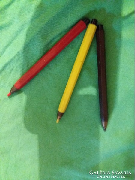 Antik Csehszlovák színes nyomós ceruzák 3 szín egyben a képek szerint