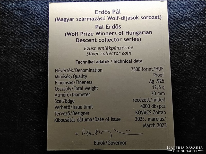 Magyarország Erdős Pál 3000 Forint 2023 (id77119)
