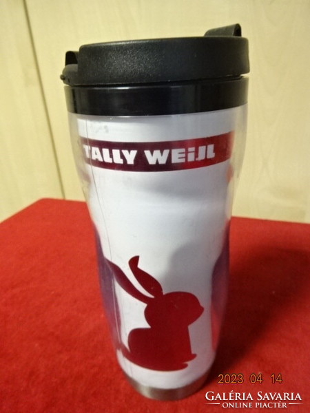 Thermos with Playboy bunny label, height 18.5 cm. Jokai.