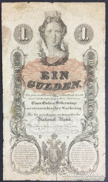 1 forint / gulden 1858 1. eredeti tartás