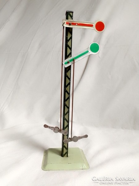 Old railway two-disc signal post red green 0 train model field table additional board game