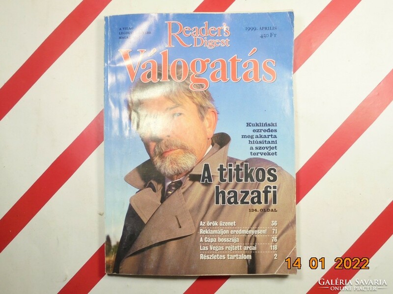 Régi retro Reader's Digest Válogatás újság magazin 1999. április - Ajándékba születésnapra