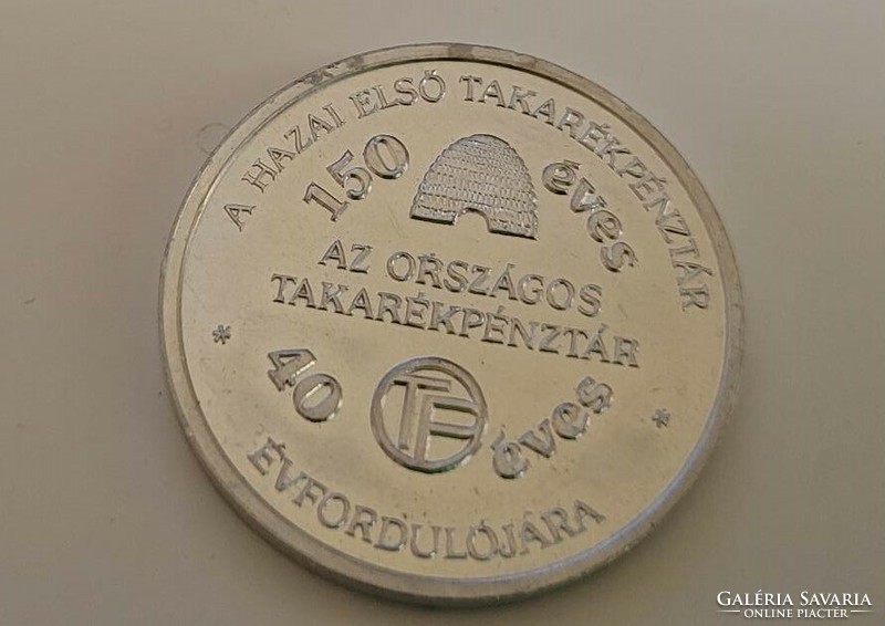 Commemorative medal for the 150th anniversary of the first Hungarian savings bank and 40th anniversary of the otp