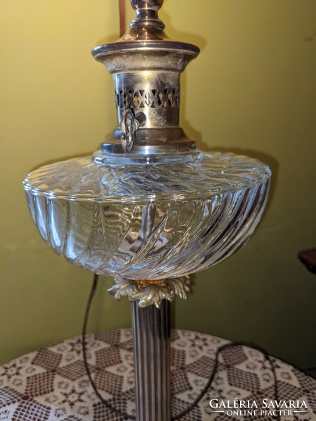 Antique Biedermeier copper table lamp