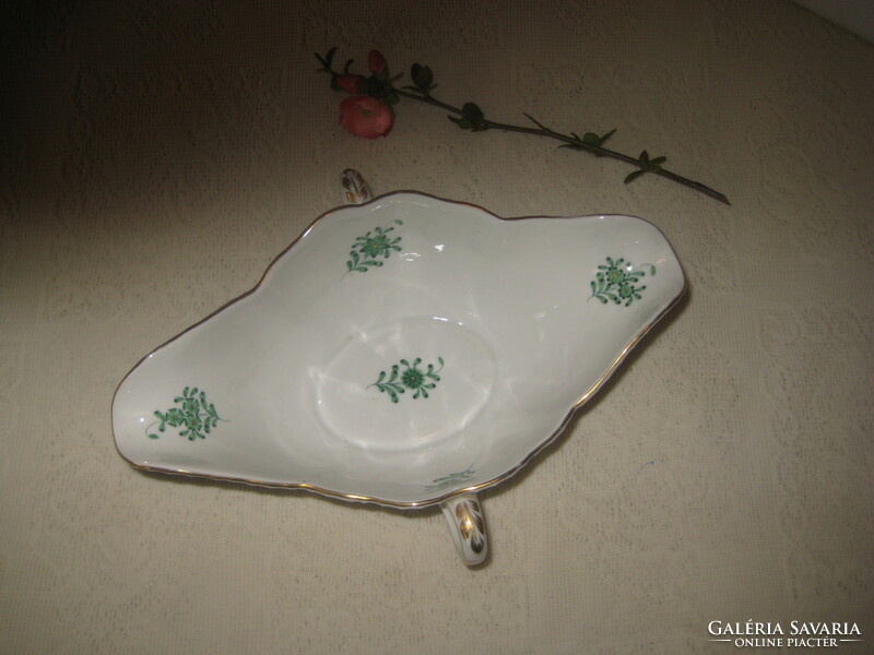 Herend, green Appony pattern, marked 1956, sauce bowl 24 x 17 x 9 cm