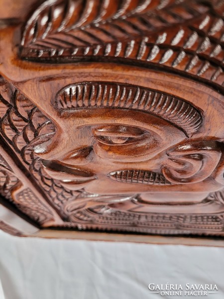 Maja, azték, fából készült, kézzel faragott hatalmas kép