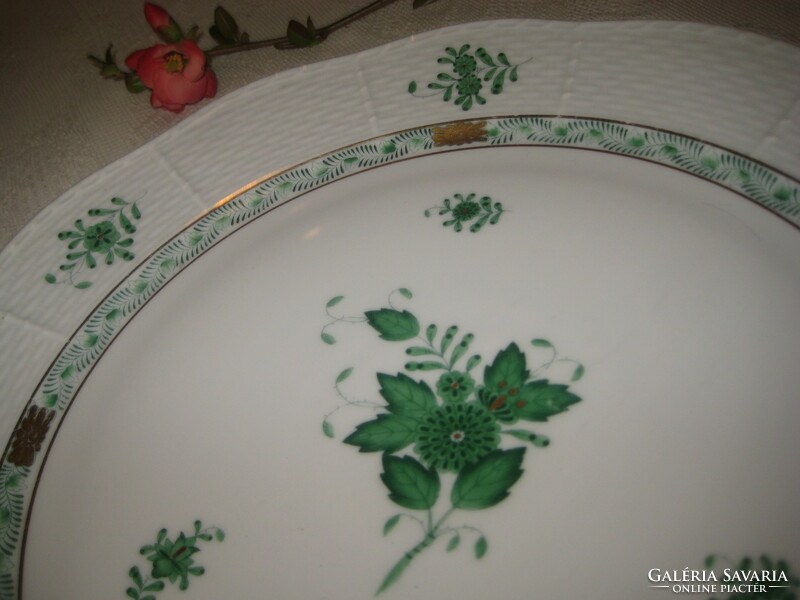 Herend, green Appony pattern, marked 1956, circular bowl 30 cm
