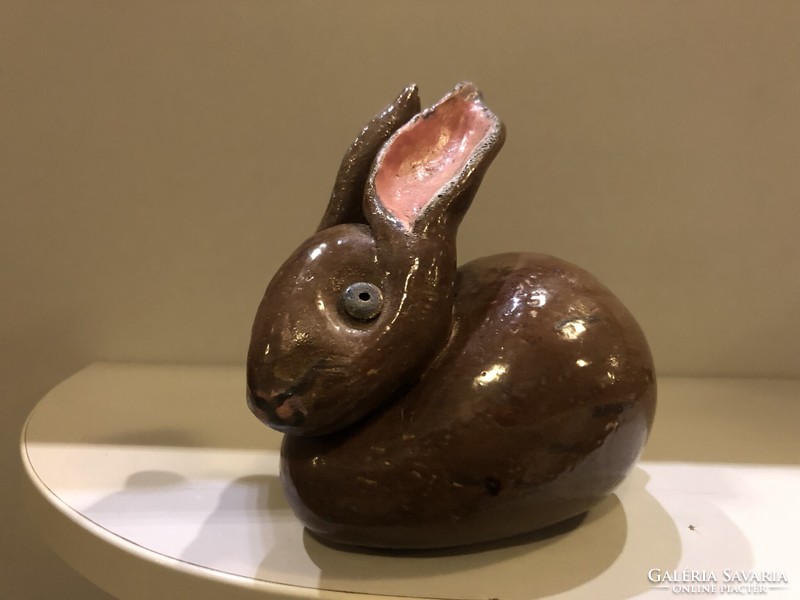 Unmarked ceramic bunny made in the style of Éva Kovács,