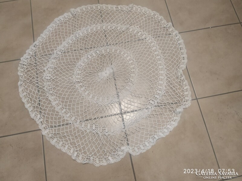 Hand crocheted lace tablecloth, large round tablecloth for sale!