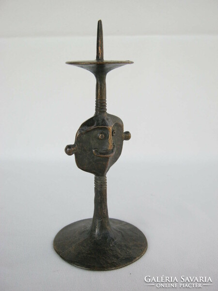 Retro ... Hungarian industrial art bronze candle holder