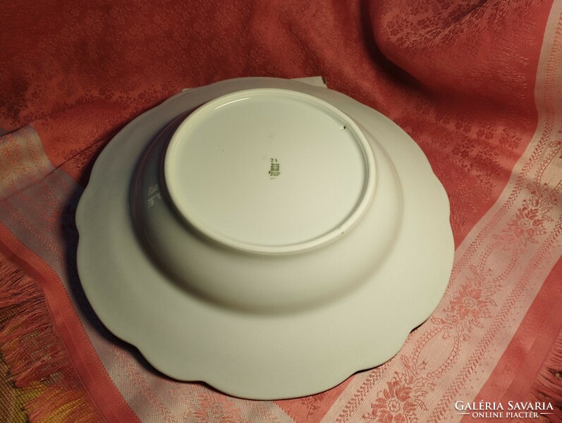Zsolnay ibolyamintás porcelán mély tányér