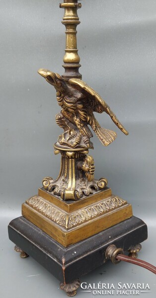 Antique Viennese bronze sculptural table lamp