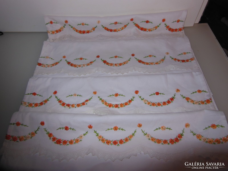 Tablecloth - for chairs - 4 pieces! - 54 X 49 cm - handmade - snow white - soft cotton canvas - Austrian - perfect