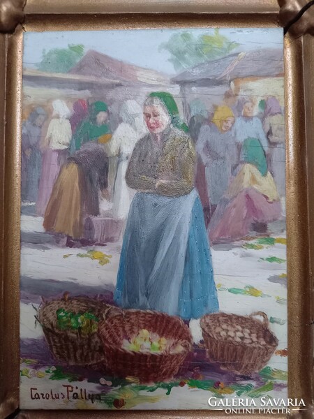 Antique painting, Carolus Pállya, market