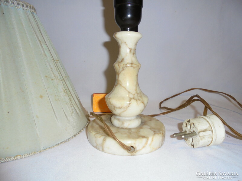Old table lamp with marble base, bedside lamp