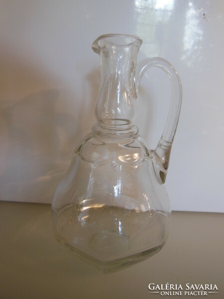 Jug - glass - 19 x 11 cm - old - special - beautiful - thick - German - flawless