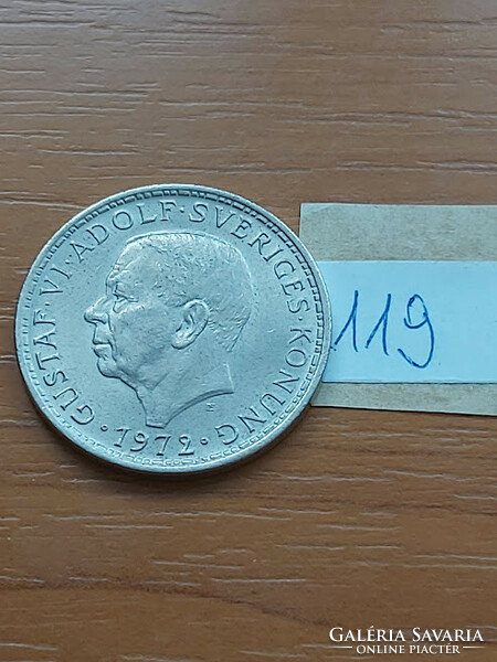 Swedish 5 kroner 1972 copper-nickel alloy with nickel coating, vi. King Gustav Adolf 119.
