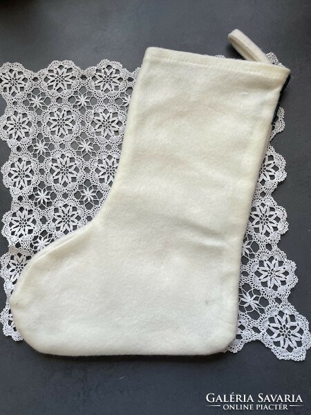 1 db Karácsonyi textil rátétes fil csizma, kandalló zokni - ÚJ