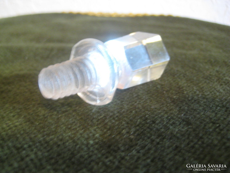 Glass, polished, threaded plug, size 5.5 x 2.3 cm, the thread is conical, the beginning is 8 mm, the base is 10 mm
