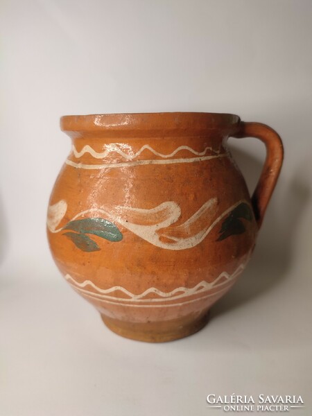 Old folk painted earthenware vessel Silke