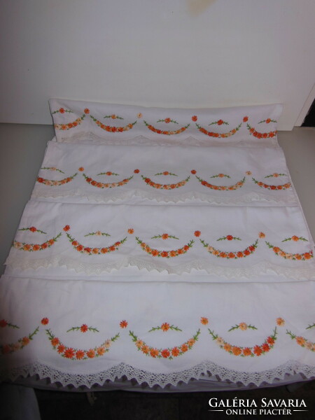 Tablecloth - for chairs - 4 pieces! - 54 X 49 cm - handmade - snow white - soft cotton canvas - Austrian - perfect
