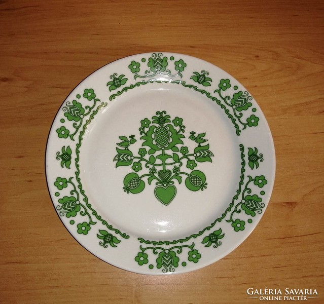 Alföld porcelain wall plate with green pattern, dia. 19.5 Cm (3p-1)