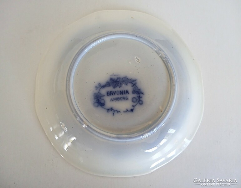 Antique faience bryonia amberg teacup saucer plate 15cm