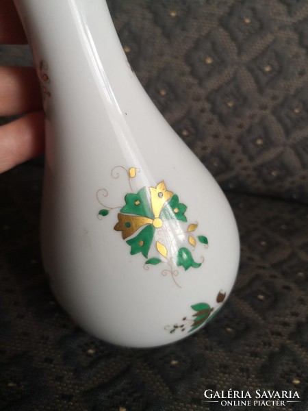 Art Nouveau vase with green and gold pattern from Herend