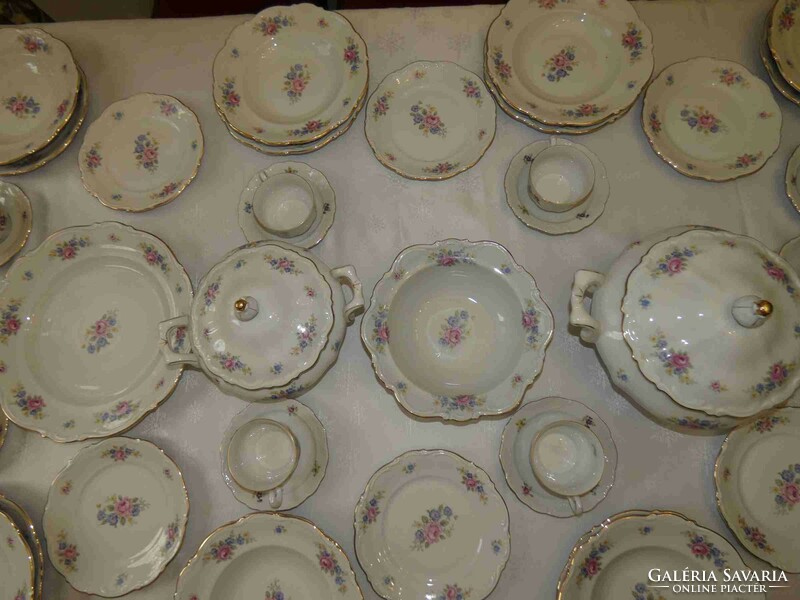Beautiful, perfect condition, 12-person, antique 69-piece mitterteich tableware