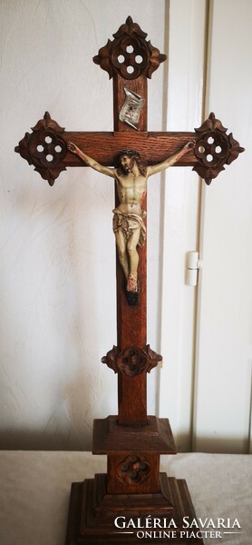 Antik 1800-as évek Korpusz Torzó Jézus Krisztus festett gyönyörű! Kereszt feszület.