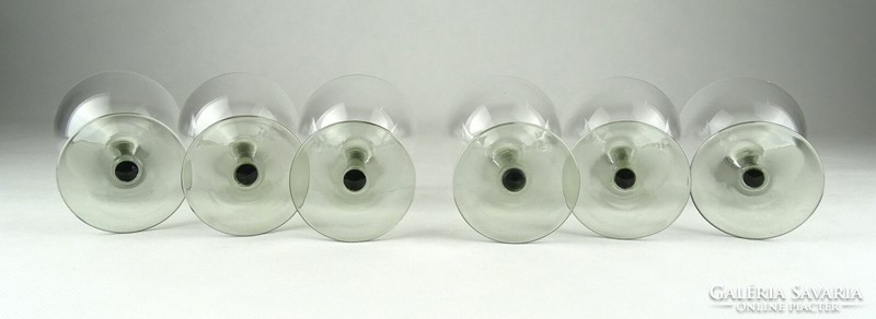 0X583 Színes talpú likőrös talpas üveg pohár 6 db