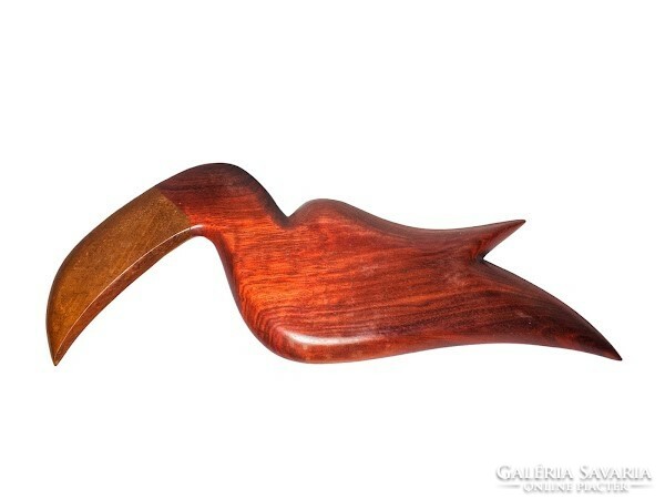 Vintage / mid-century teak wood toucan bird-shaped serving bowl, 1980's - 50604