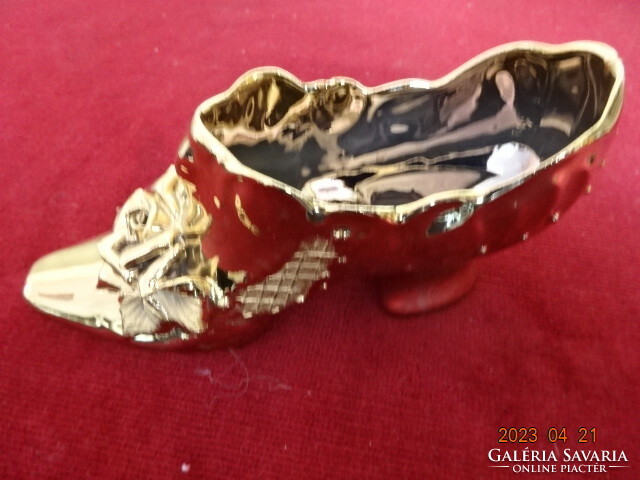 Romanian porcelain women's shoes with a rose pattern. Length 15 cm. Jokai.
