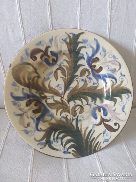 Városlődi: ceramic wall plate, large decorative plate, 31 cm