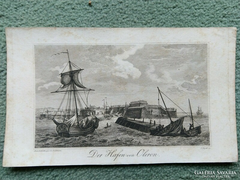 Der Hafen von Oleron. Eredeti acelmetszet ca.1835