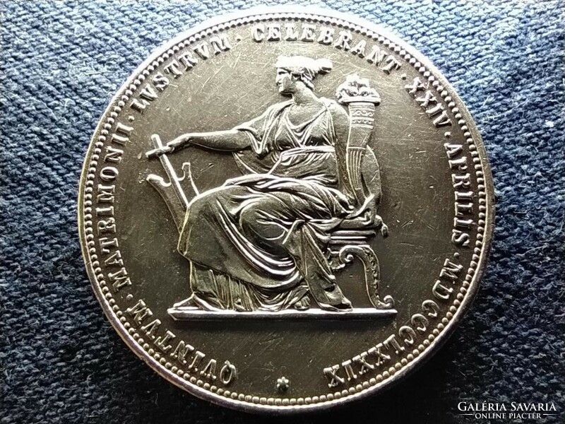 Ausztria Ferenc József és Sissy házassági évforduló .900 ezüst 2 Gulden 1879 (id77396)