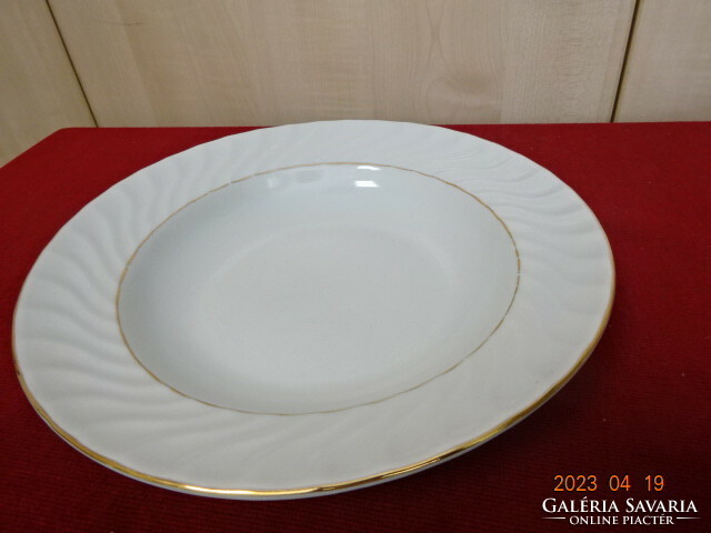 Bulgarian porcelain deep plate, diameter 23 cm, six pieces in one. Jokai.