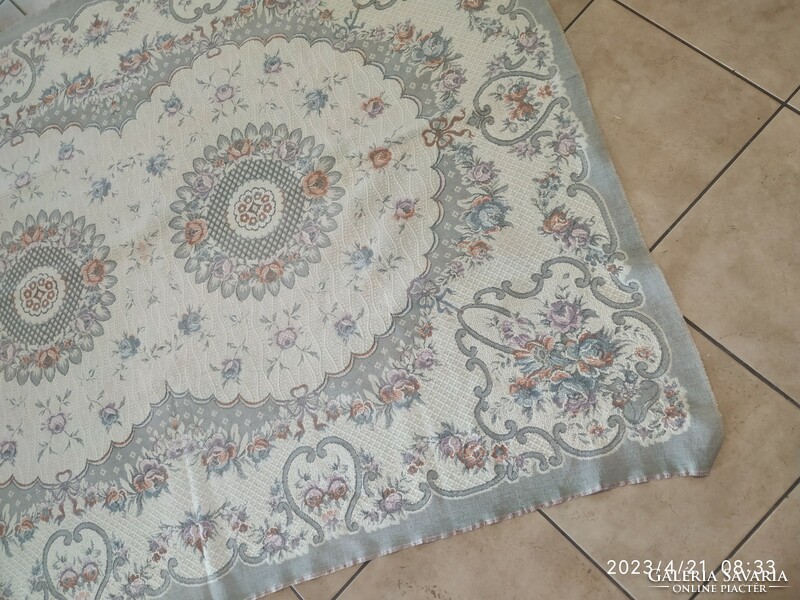 Beautifully patterned retro woven tablecloth bedspread nostalgia item for sale!