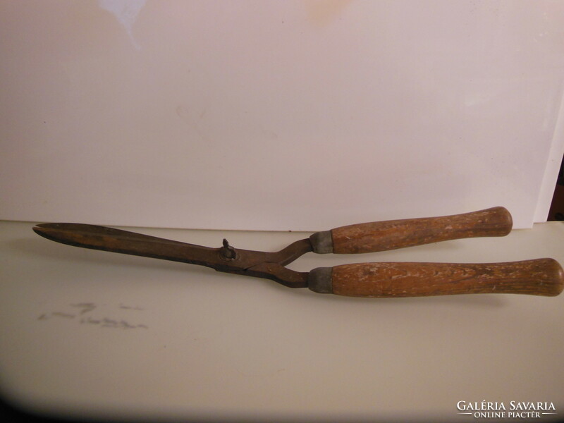 Hedge shears - 48 x 14 cm - old - wooden handle - Austrian - flawless