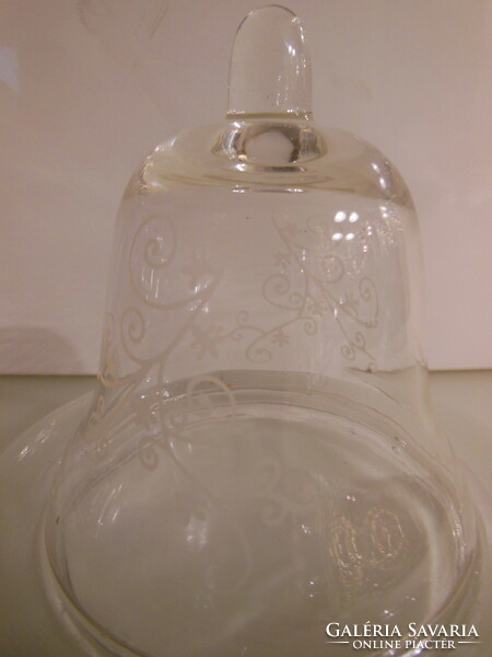 Cookie jar - crystal - 75 dkg - 15 x 13 cm - engraved - Austrian - flawless