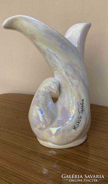 Kerámia váza Miskolctapolca galamb formájú suvenír vitrin